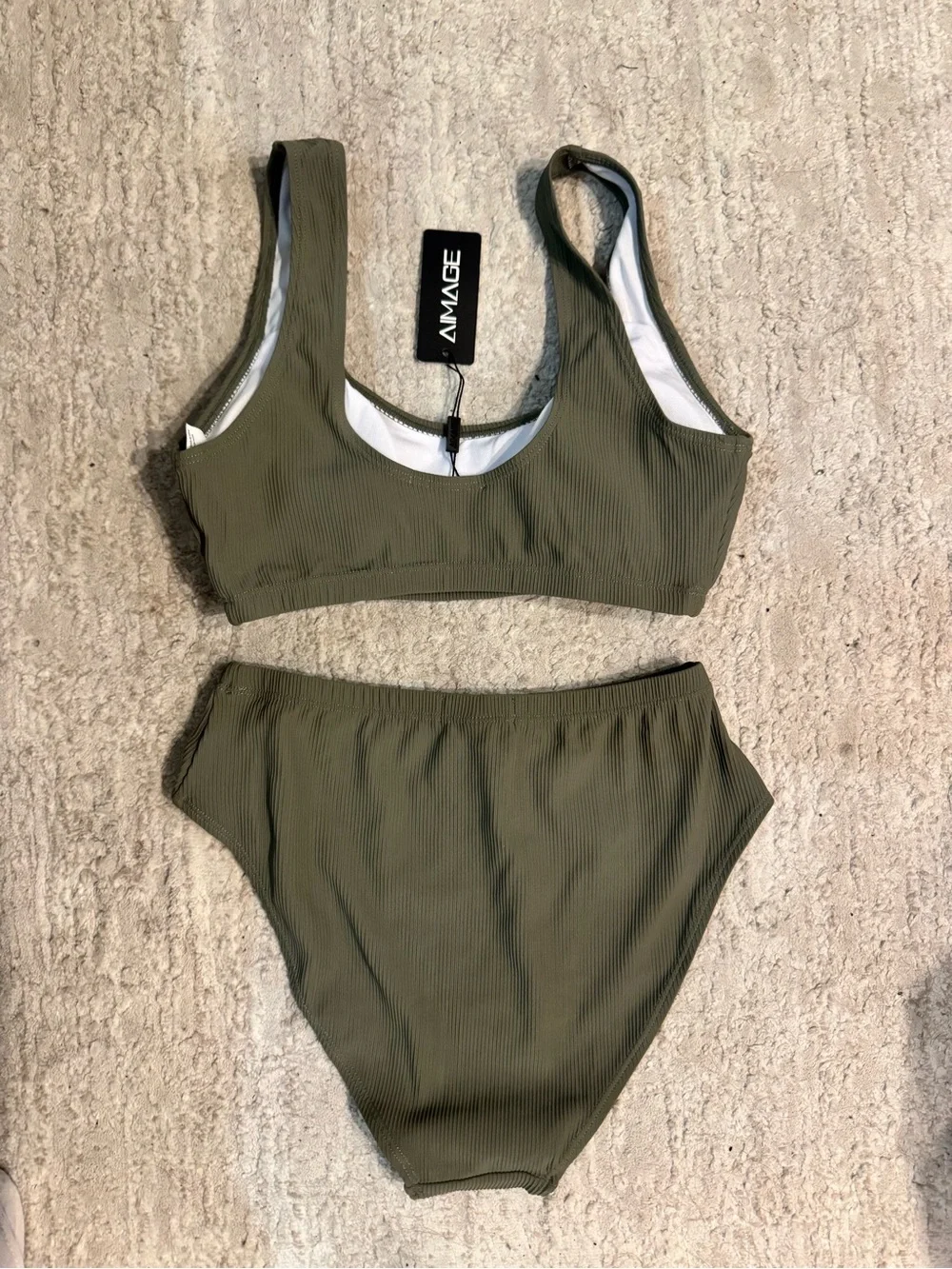 Ai’Mage Green Ribbed Bikini - Picture 4 of 6